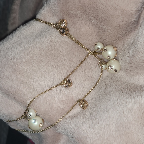 NEW Kate Spade Rose Gold Pearl Rhinestone Scatter Necklace - Picture 3 of 4